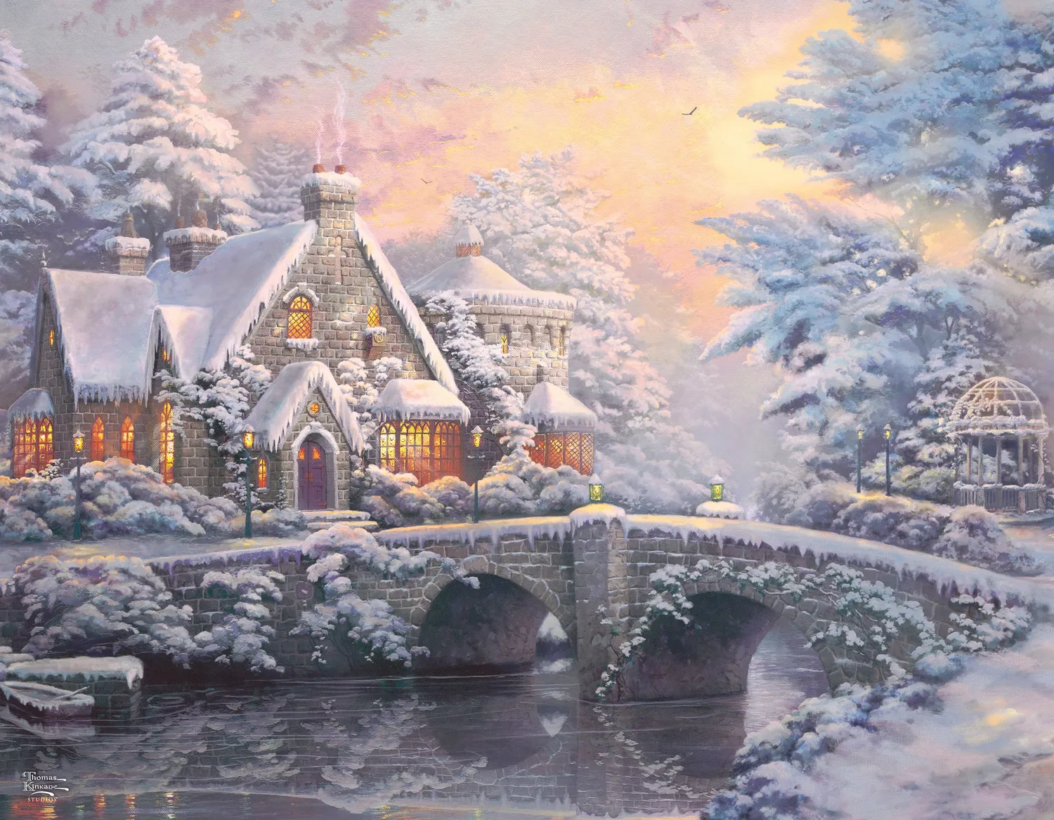 Ceaco Thomas Kinkade Holiday Multipack puzzle 4x500 iarnă