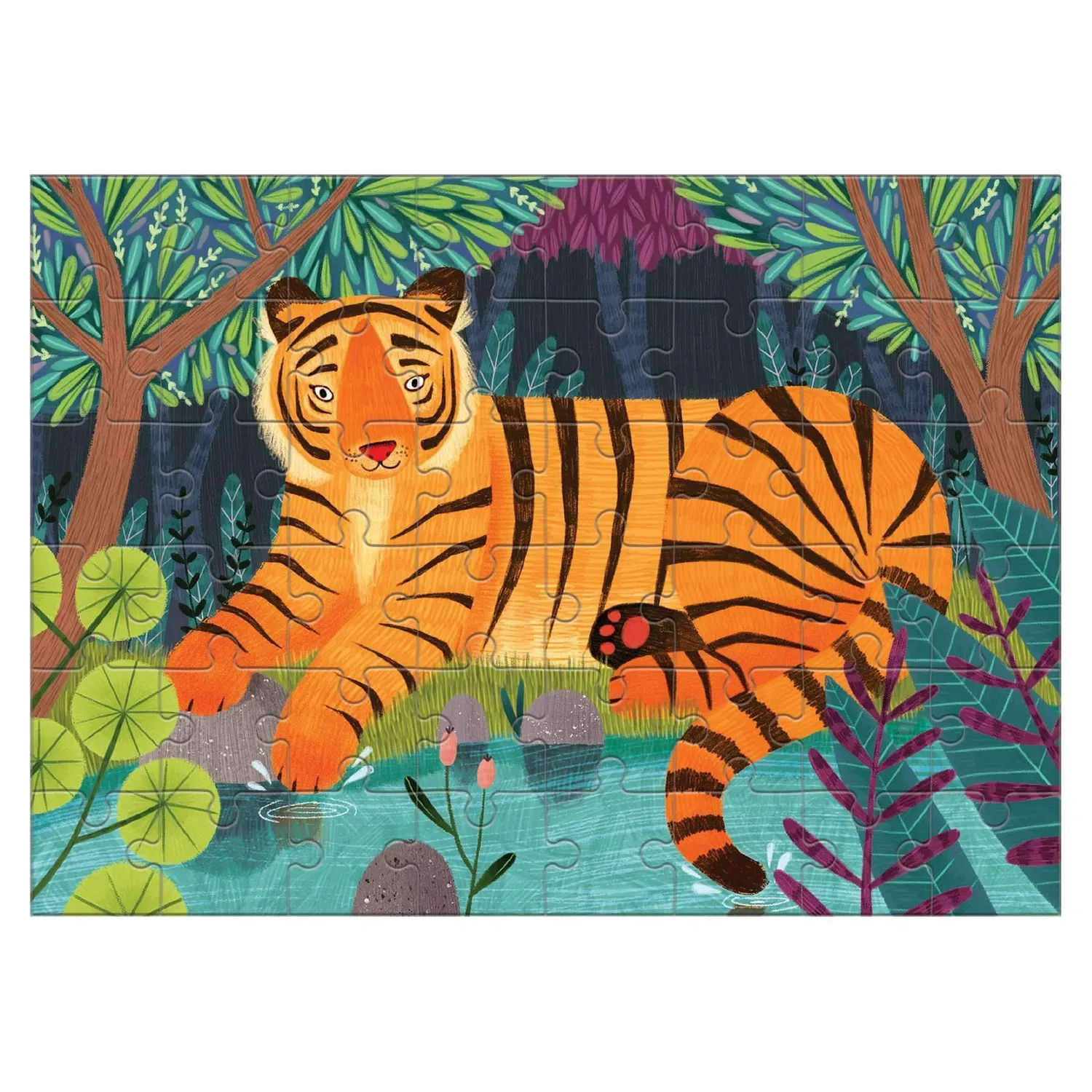 Mudpuppy Bengal Tiger mini puzzle tigru 48 piese