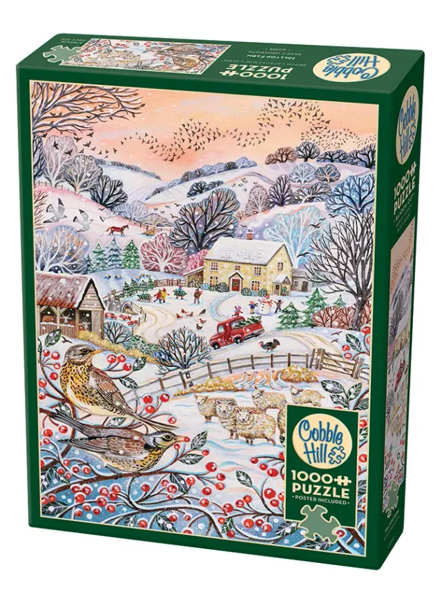 Cobble Hill Hilltop Farm puzzle 1000 piese iarnă