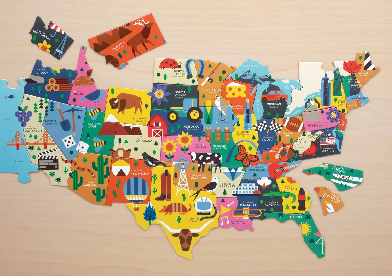 Mudpuppy Map of the USA puzzle 70 piese geografie