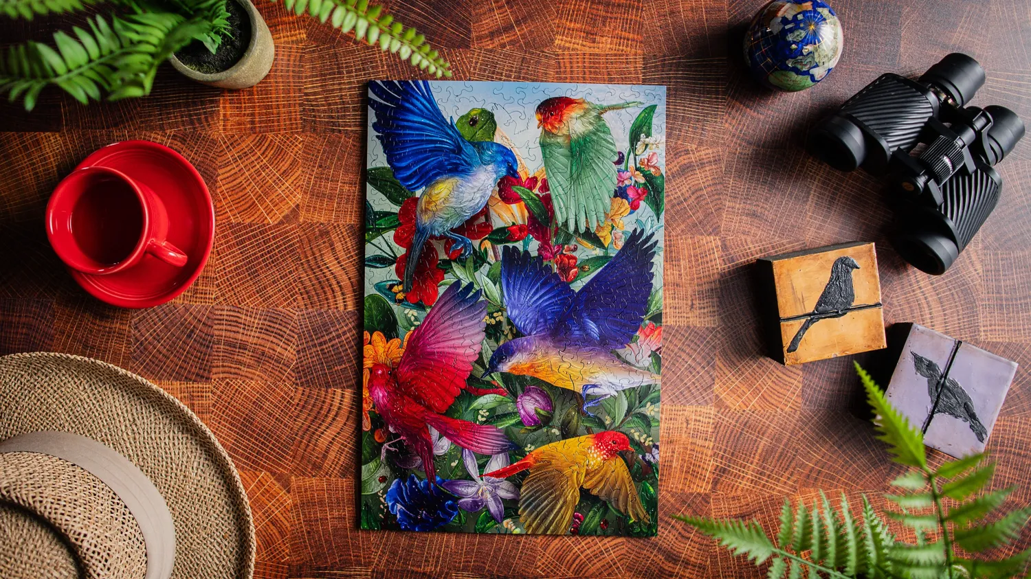 Mosaic Puzzles Birdwatching puzzle lemn 500 piese cu pasari
