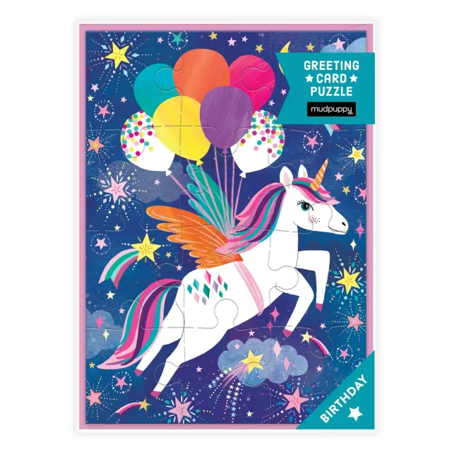 Mudpuppy Unicorn Party puzzle felicitare 12 piese