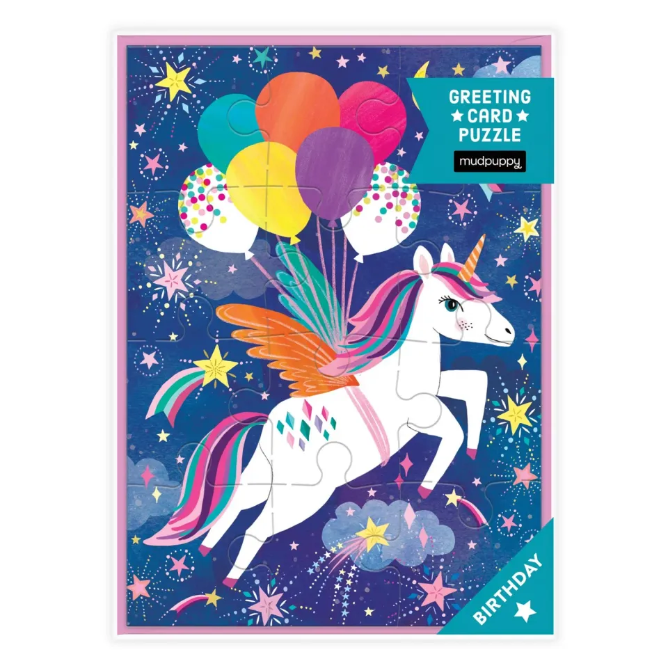 Mudpuppy Unicorn Party puzzle felicitare 12 piese