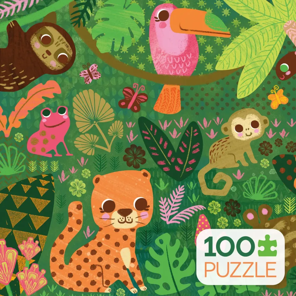 Ceaco Jungle Menagerie puzzle 100 piese copii animale