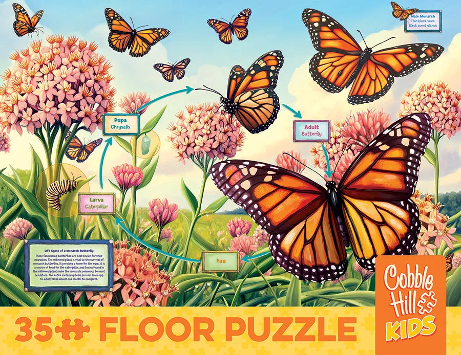 Cobble Hill Life Cycle of a Monarch puzzle podea 35 piese