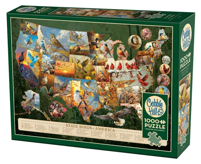 Cobble Hill State Birds puzzle 1000 piese hartă păsări