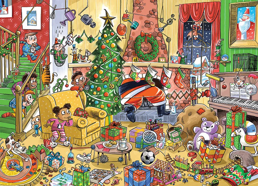 Cobble Hill Catching Santa puzzle 350 piese familie Craciun