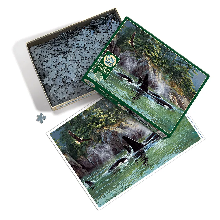 Cobble Hill Orcas puzzle 1000 piese balene ocean