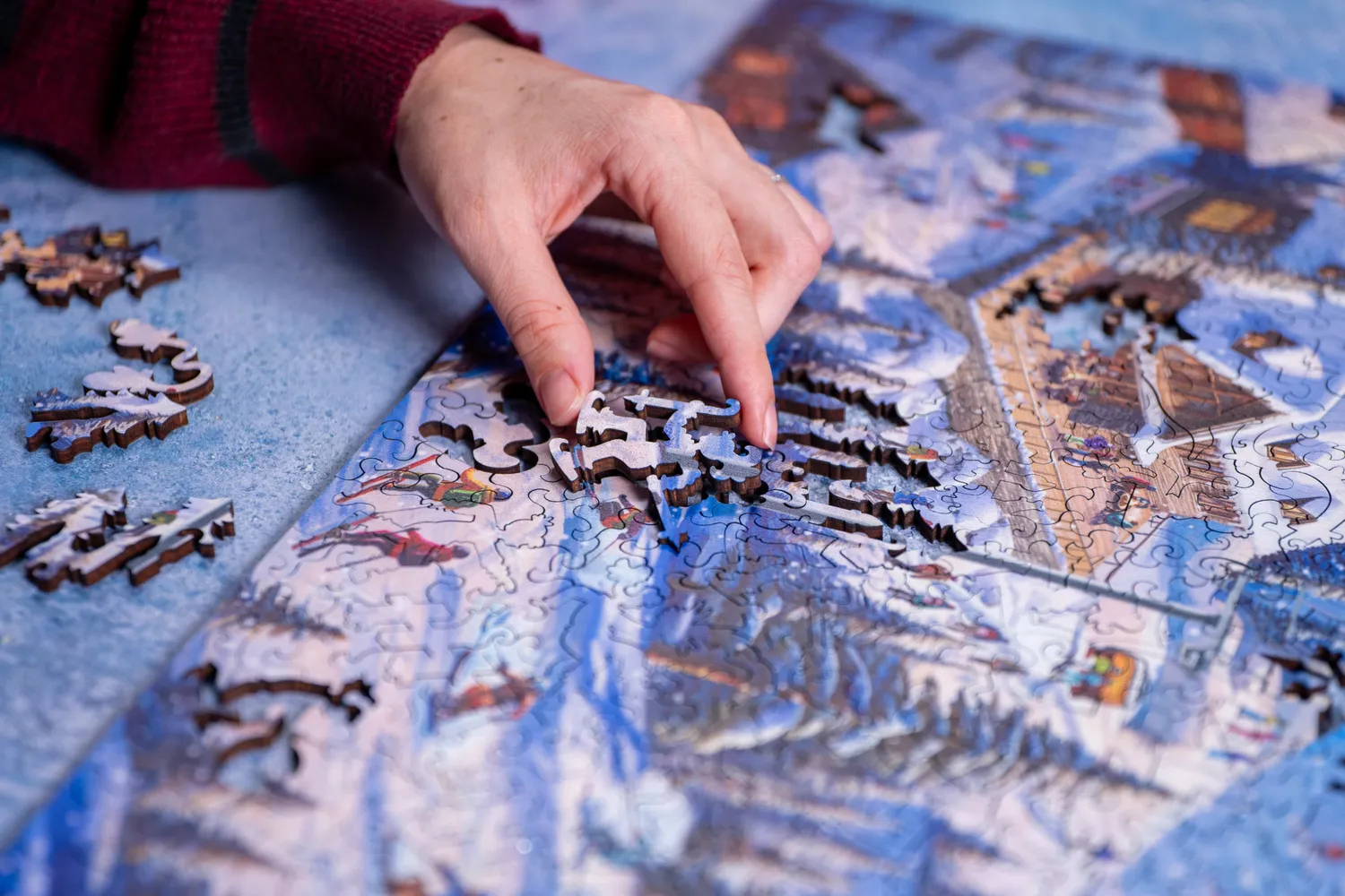 Mosaic Puzzles Ski Chalet Getaway puzzle lemn 1000 piese cabana