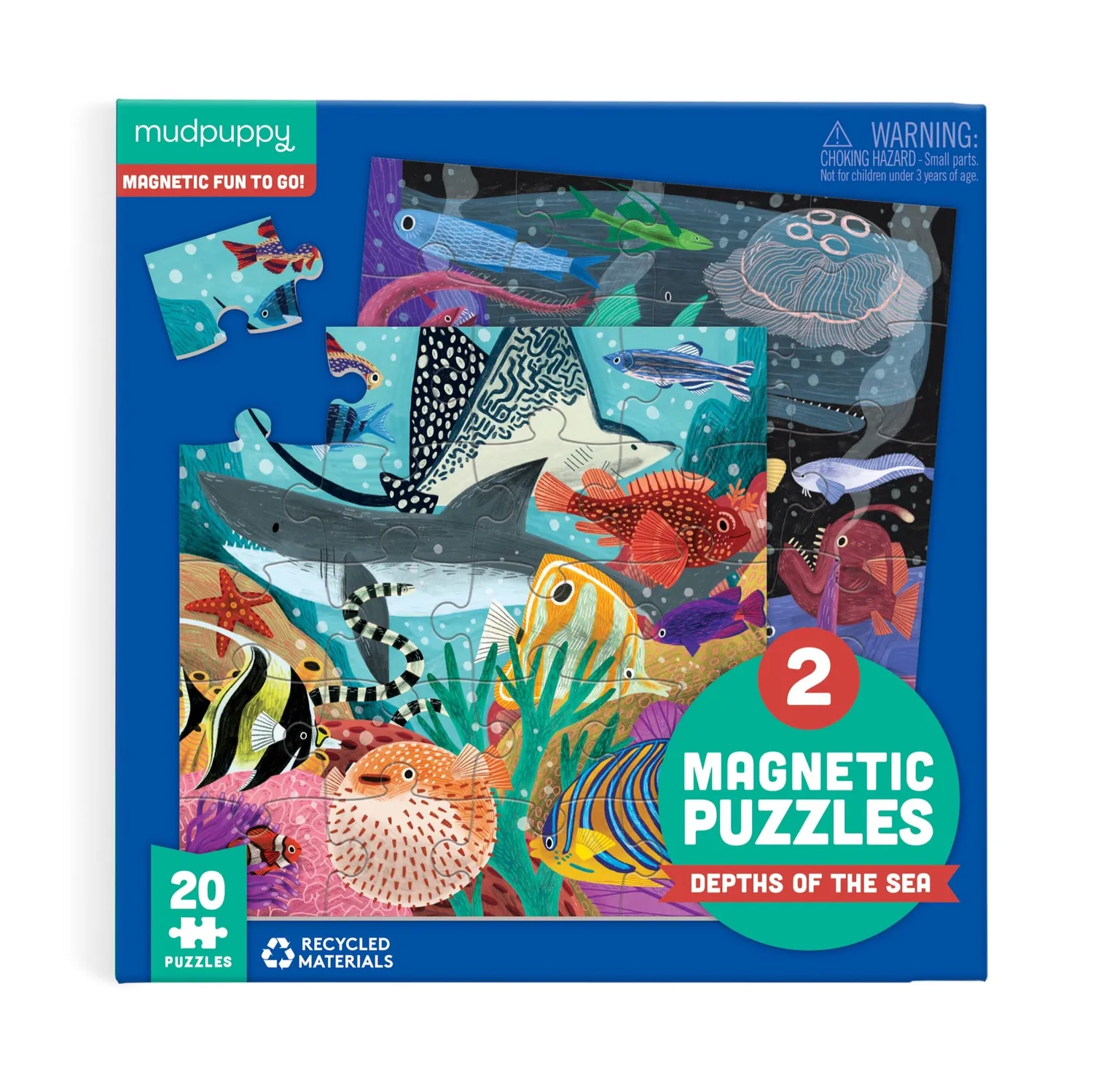 Mudpuppy Depths of the Seas puzzle magnetic 2x20 piese