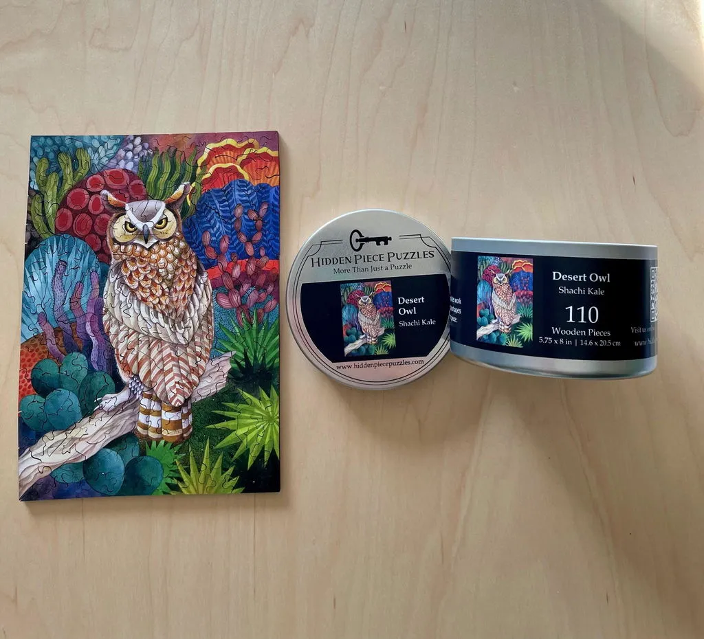 Hidden Piece Desert Owl puzzle 110 piese bufnita