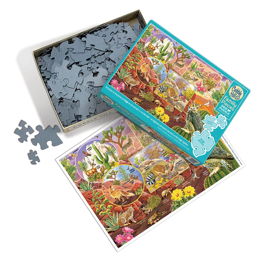 Cobble Hill Desert Magic puzzle 350 piese familie cu animale