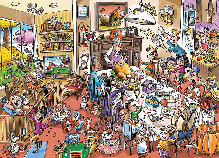Cobble Hill DoodleTown Thanksgiving puzzle 1000 piese