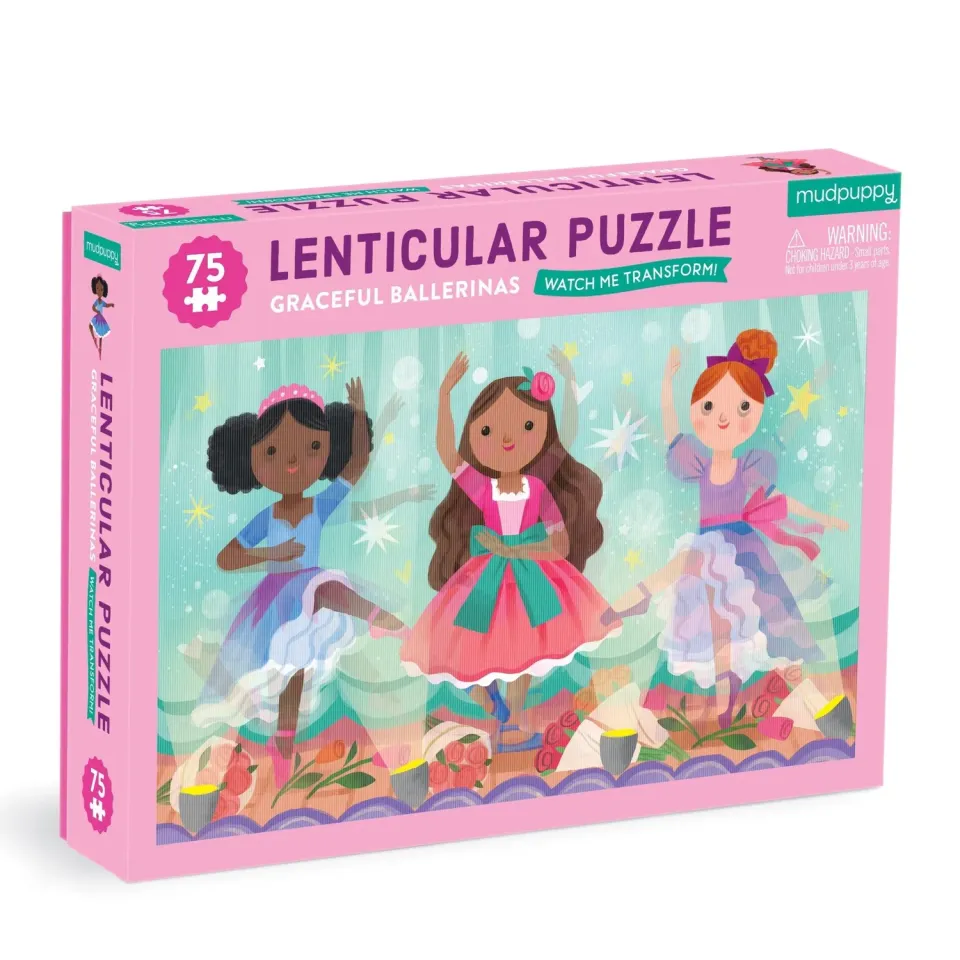 Mudpuppy Graceful Ballerinas puzzle lenticular 75 piese