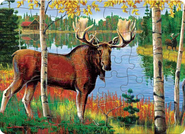 Cobble Hill Moose puzzle tavă 35 piese toamnă
