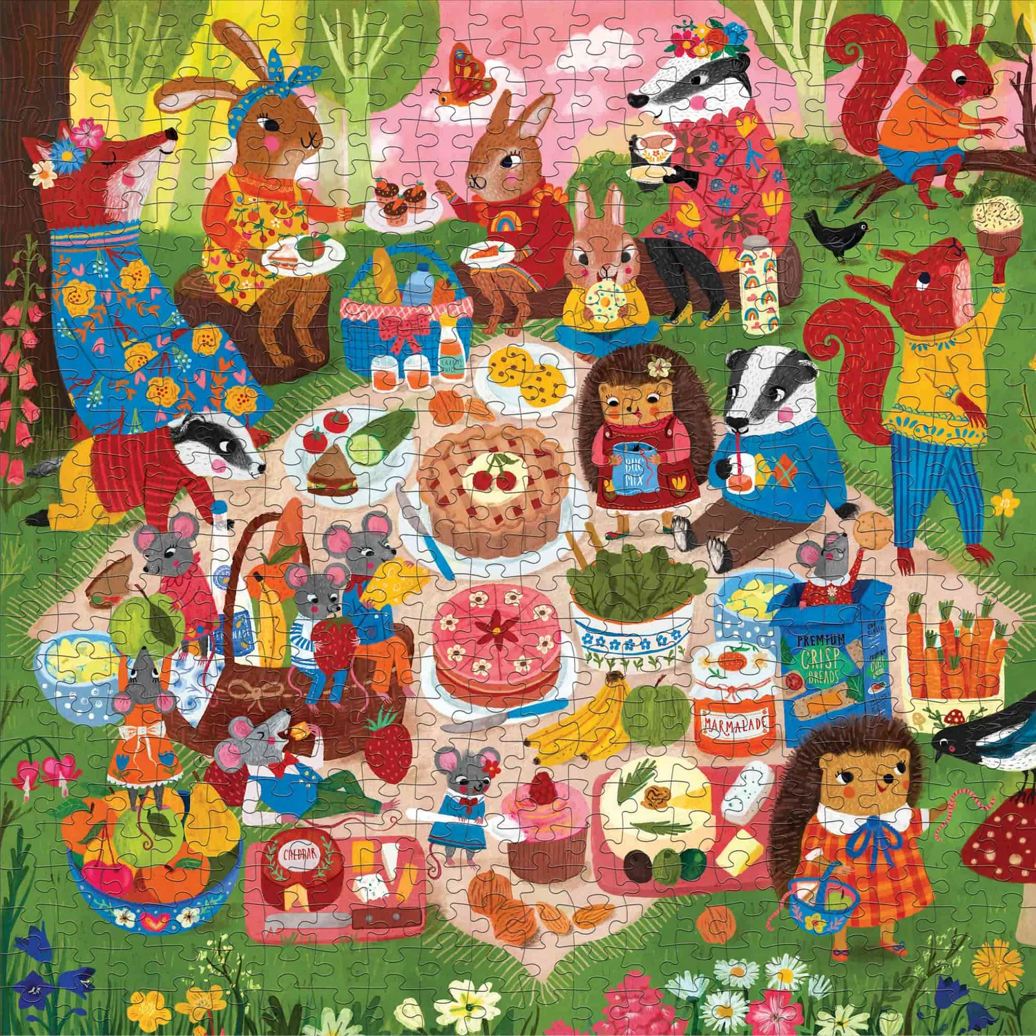 Mudpuppy Woodland Picnic puzzle familie 500 piese 51x51 cm