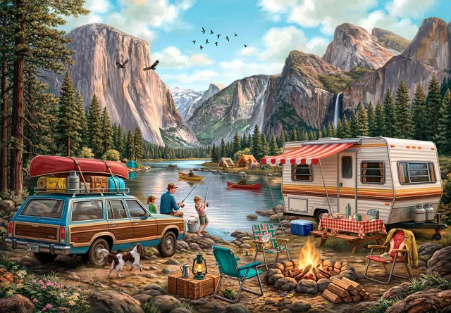 Mosaic Puzzles Campfire Memories puzzle lemn 500 piese