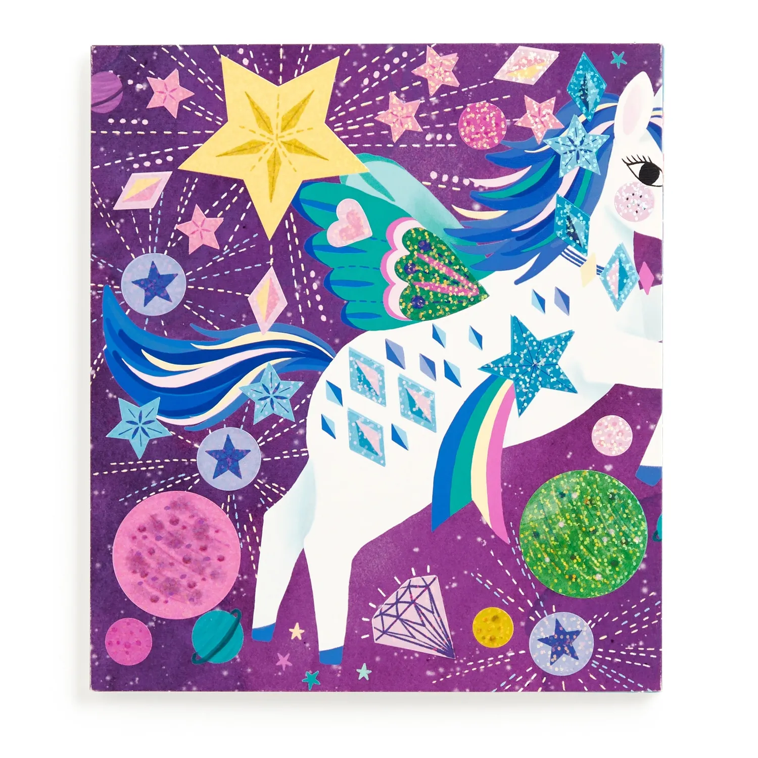 Mudpuppy Unicorn Magic poster cu stickere sclipici