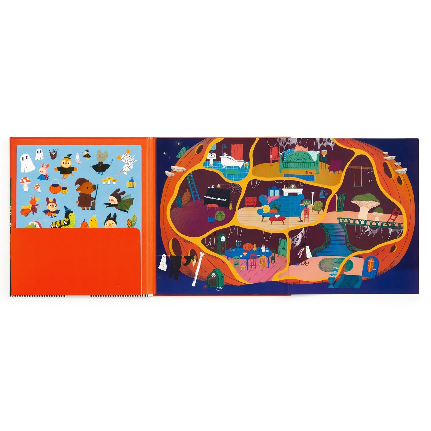 Mudpuppy Pumpkin Village set stickere reutilizabile 70 toamna