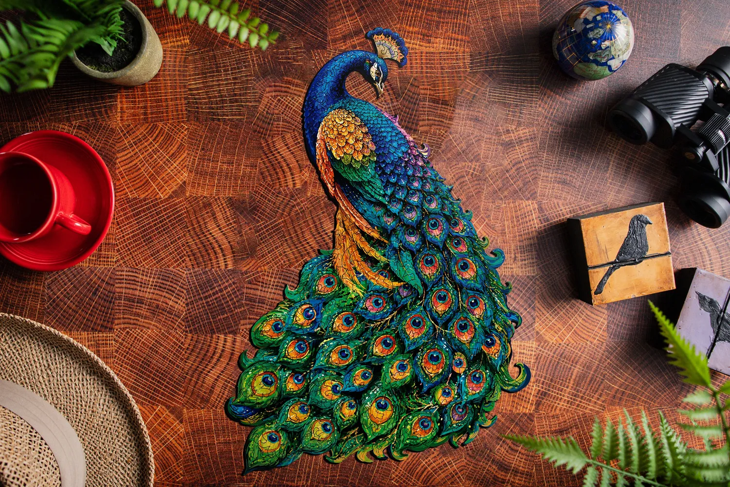 Mosaic Puzzles Feathered Majesty puzzle lemn 400 piese paun