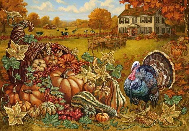 Mosaic Puzzles Golden Cornucopia puzzle din lemn 50 piese toamna