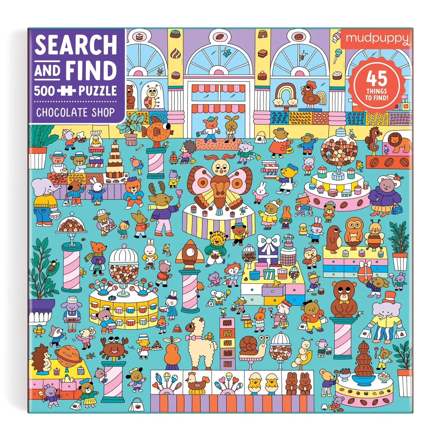 Mudpuppy Chocolate Shop puzzle 500 piese search find
