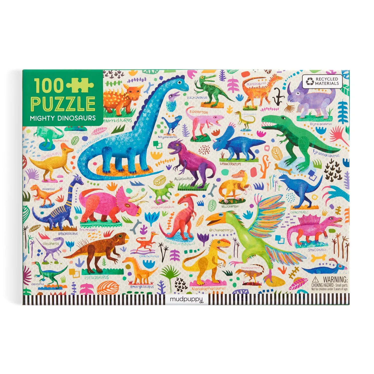 Mudpuppy Mighty Dinosaurs puzzle 100 piese dinozauri