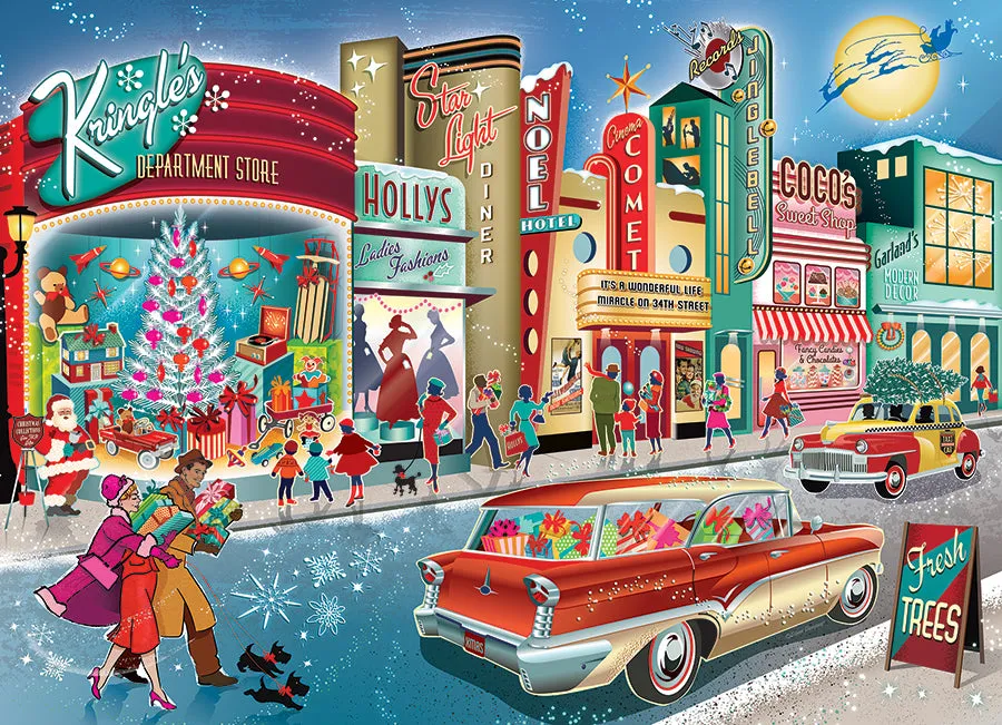Cobble Hill Vintage Main Street puzzle 1000 piese Crăciun