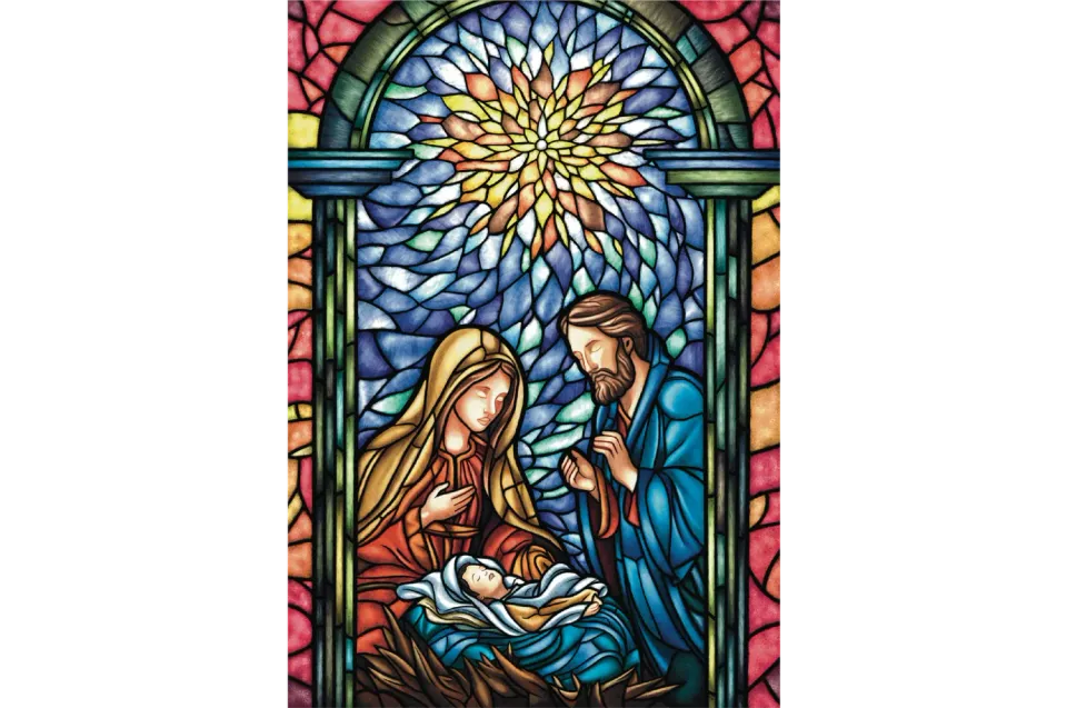 Mosaic Puzzles Stained Glass Nativity puzzle lemn 50 piese