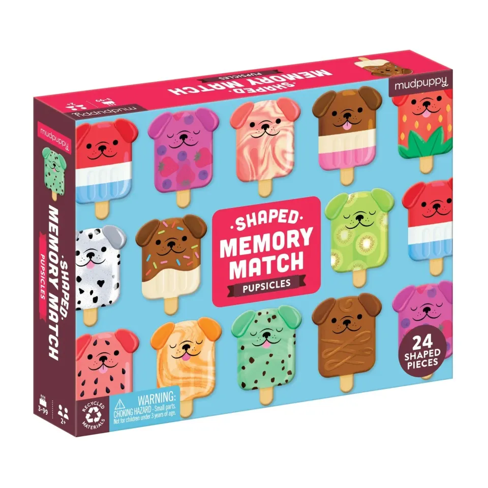 Mudpuppy Pupsicles Shaped Memory Match joc memorie 24 piese
