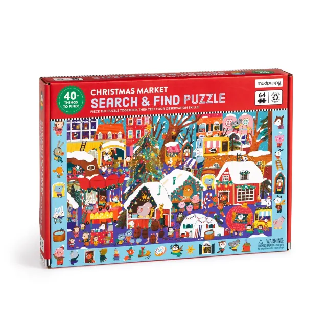 Mudpuppy Christmas Market puzzle 64 piese cautare