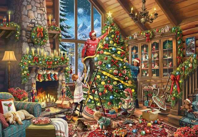 Mosaic Puzzles Fireside Christmas Cheer puzzle lemn 500 piese craciun