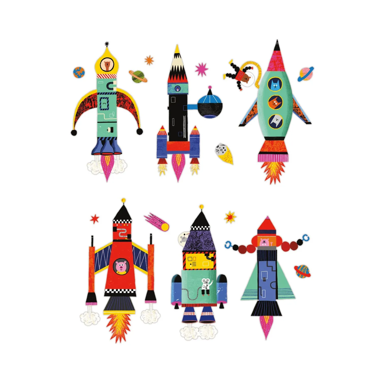 Mudpuppy Rocket Ships joc magnetic rachete spatial