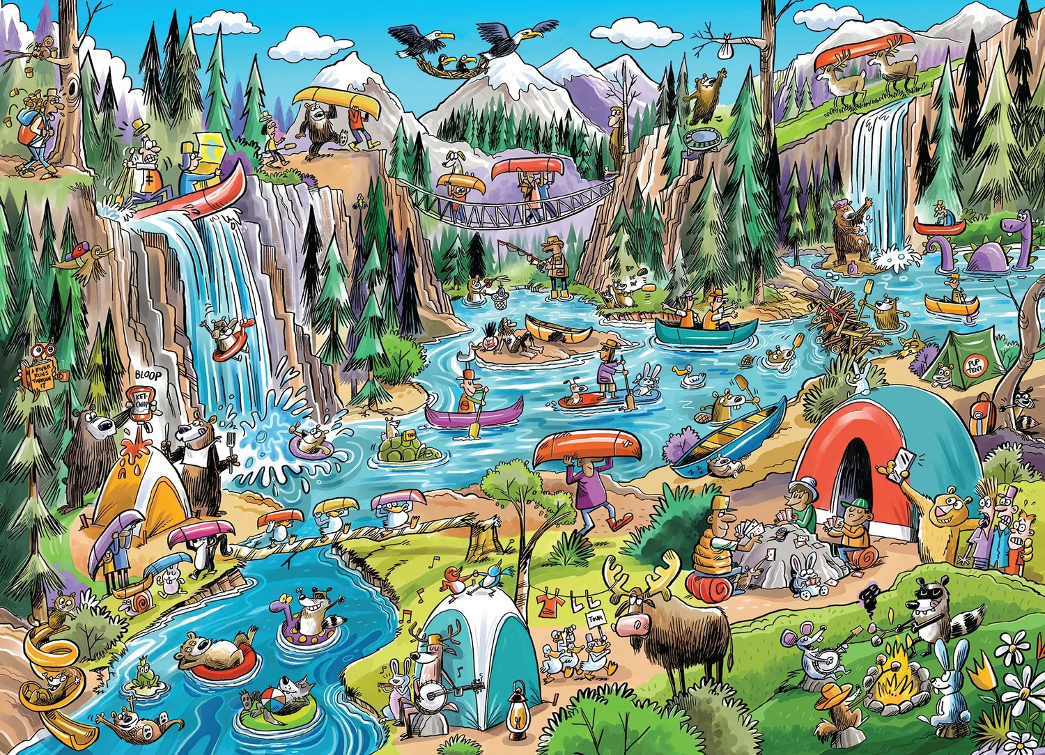 Cobble Hill DoodleTown Portage Pandemonium puzzle 1000 piese