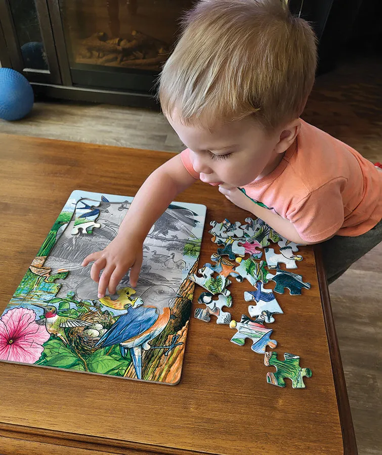 Cobble Hill North American Birds puzzle tavă 35 piese