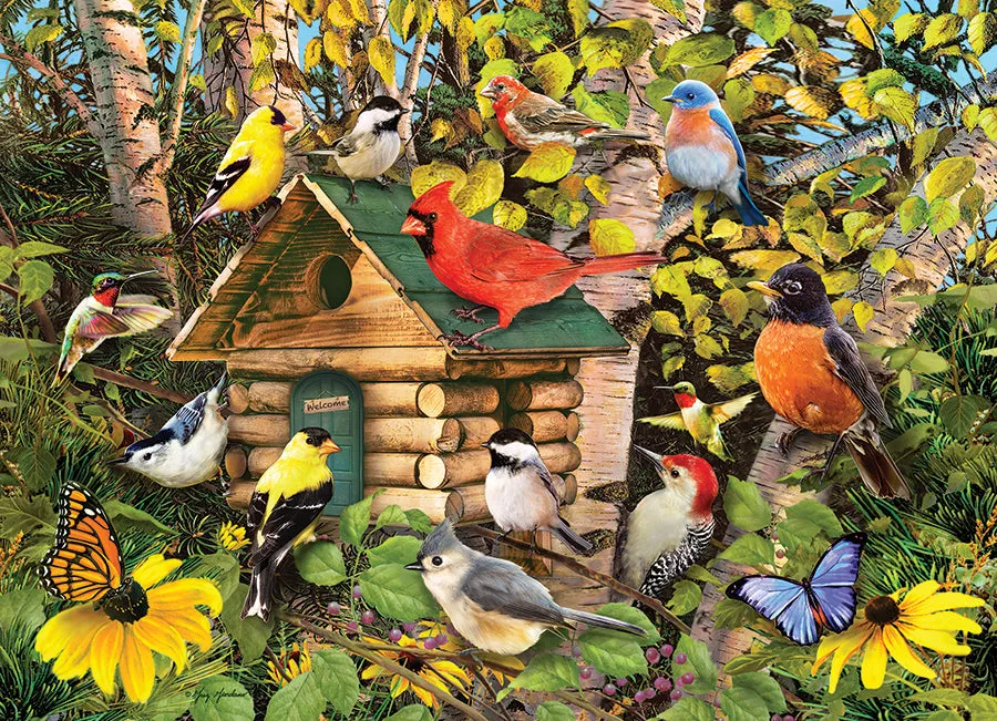 Cobble Hill Bird Cabin 40006 puzzle 1000 piese natură