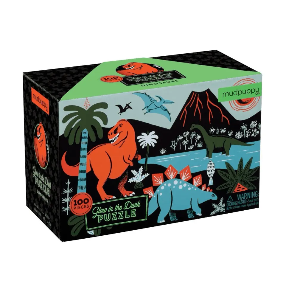 Mudpuppy Dinosaur puzzle fosforescent 100 piese 46x30,5 cm