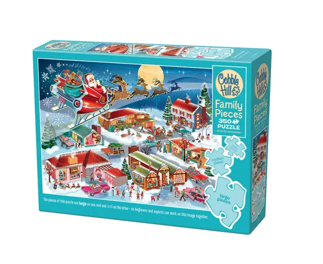 Cobble Hill Santa’s Flyby puzzle familie 350 piese Crăciun