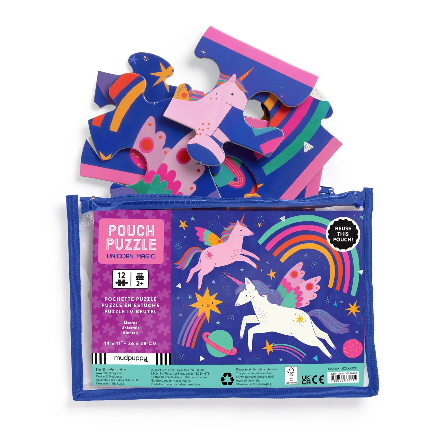 Mudpuppy Unicorn Magic puzzle 12 piese in husa