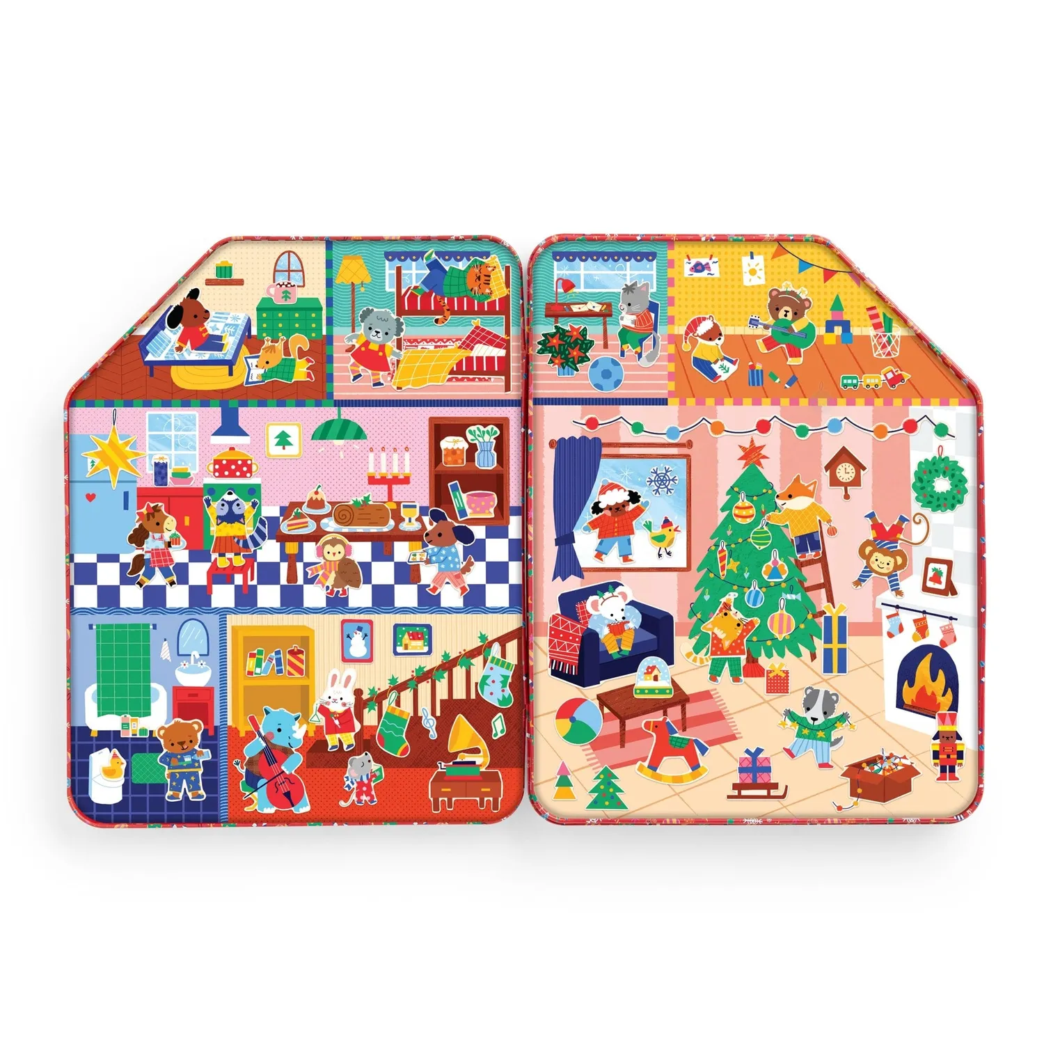 Mudpuppy Merry & Bright casuta magnetica 100 magneți
