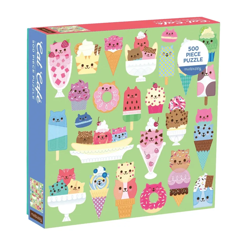 Mudpuppy Cat Cafe puzzle familie 500 piese