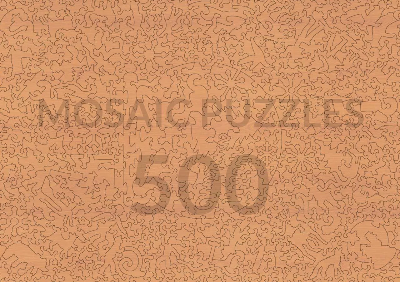 Mosaic Puzzles Wintry Town puzzle lemn 500 piese Crăciun