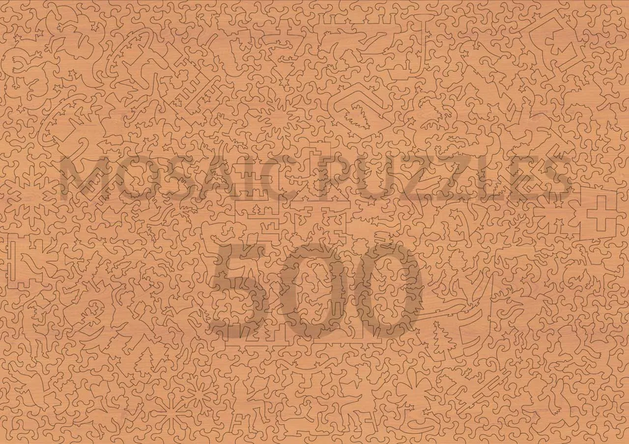 Mosaic Puzzles A Very Merry Morning puzzle lemn 500 piese Craciun