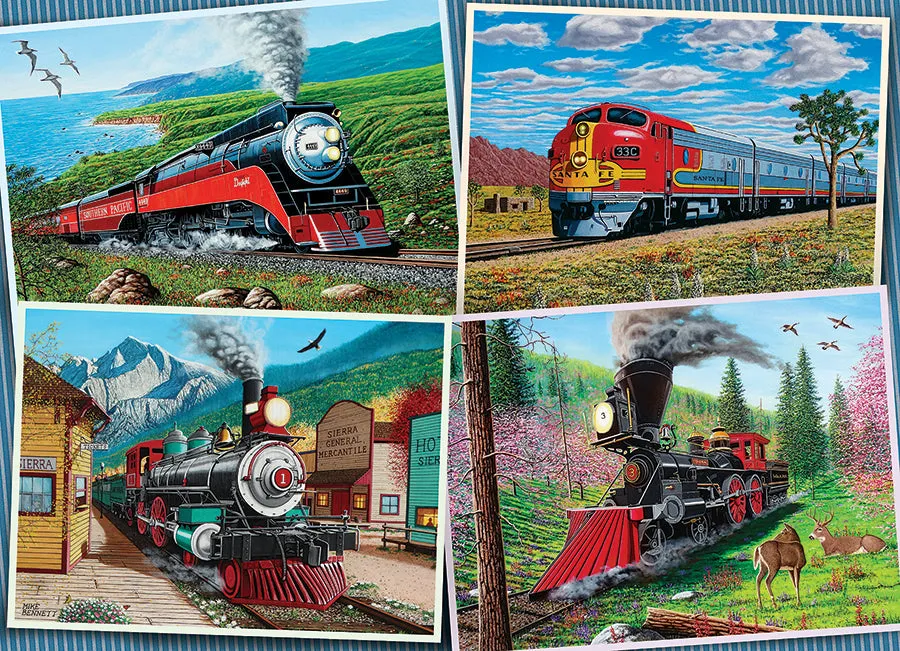 Cobble Hill Historic Locomotives puzzle 1000 piese trenuri