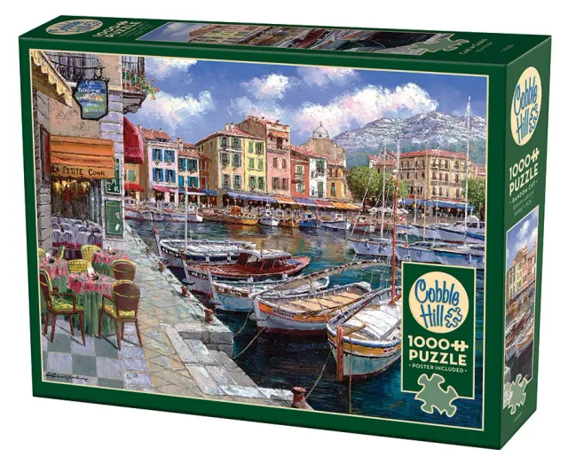 Cobble Hill Cafe in Cassis puzzle 1000 piese port