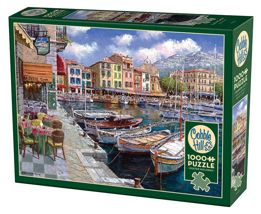 Cobble Hill Cafe in Cassis puzzle 1000 piese port