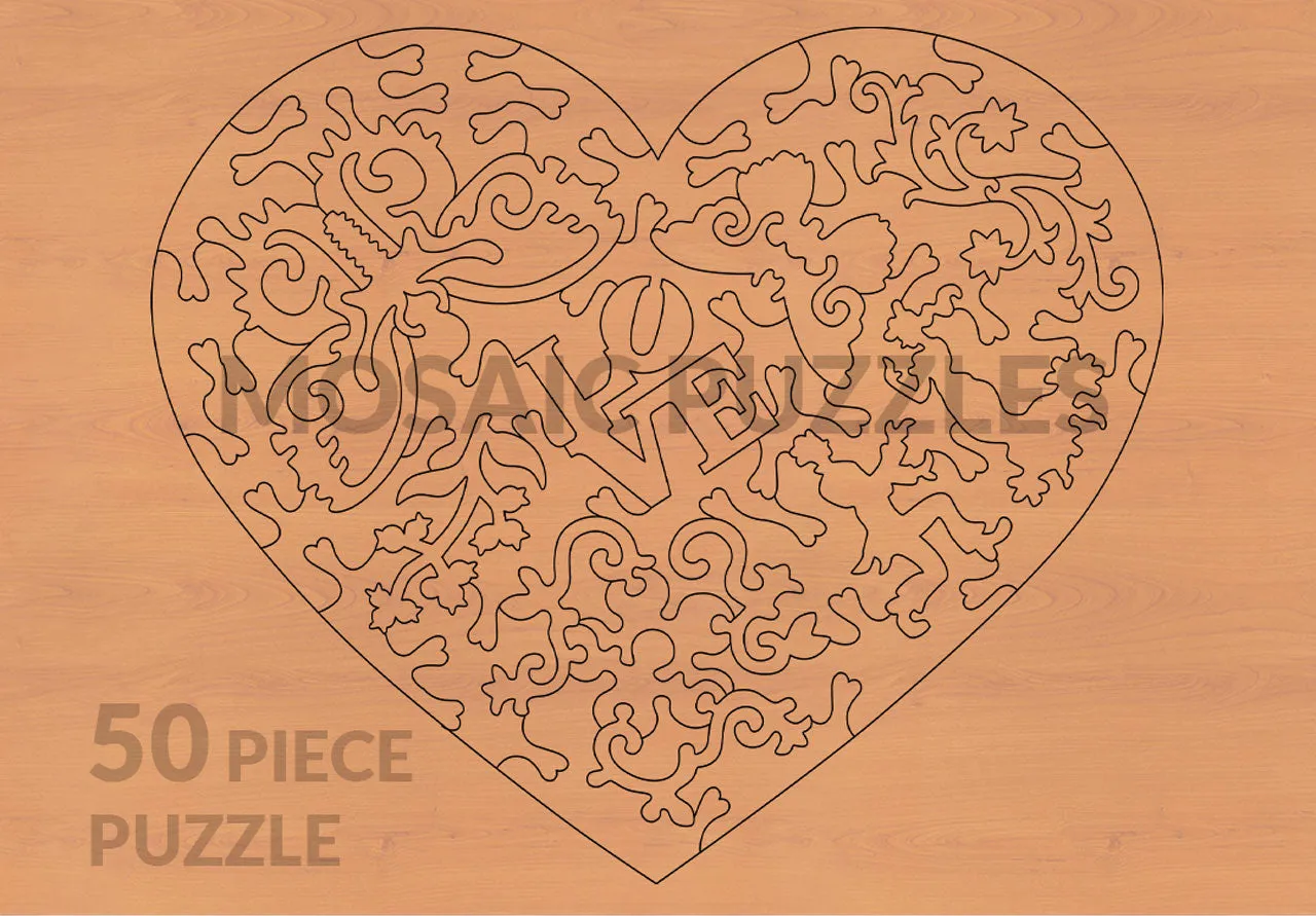 Mosaic Puzzles Will you marry me puzzle lemn 50 piese inima