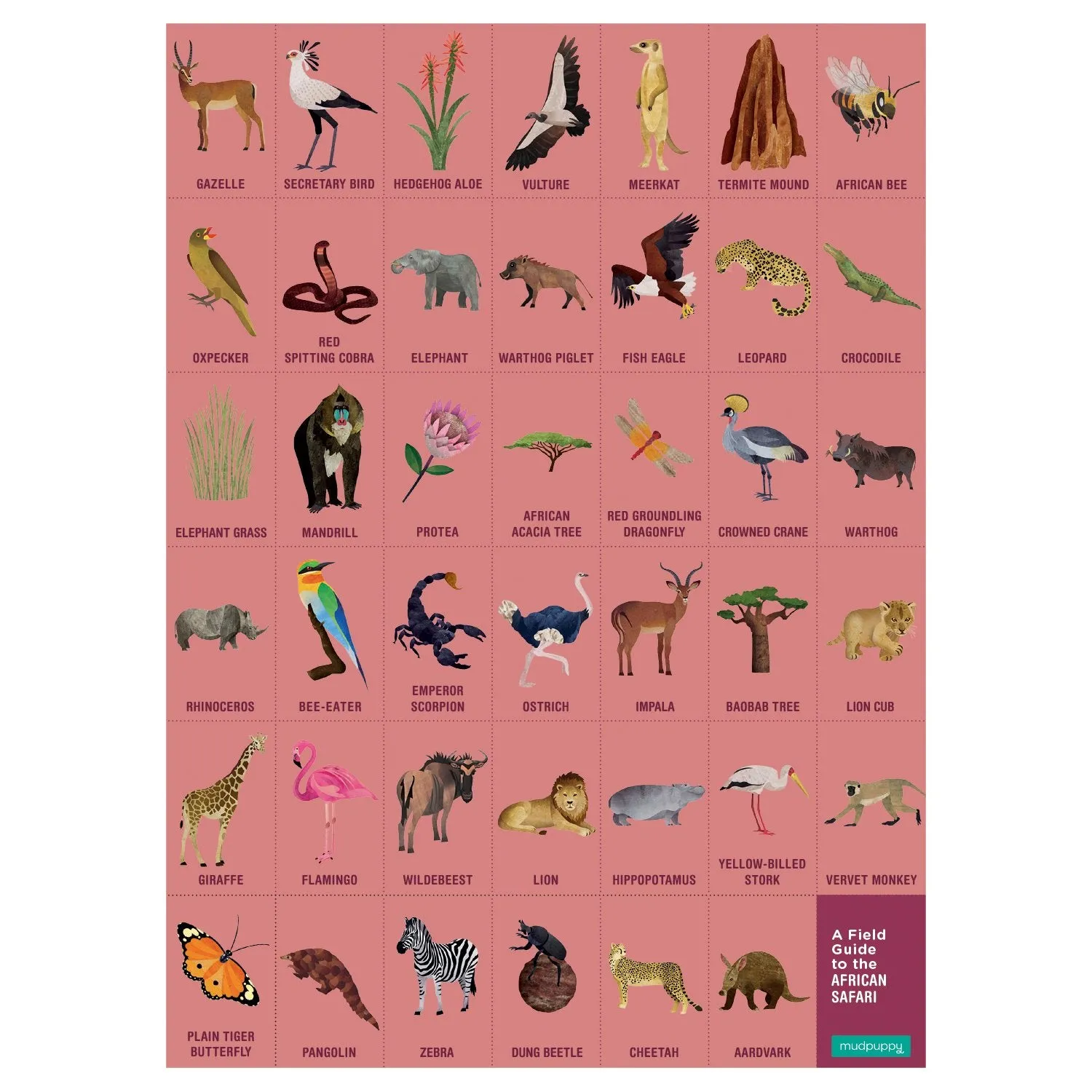 Mudpuppy African Safari Search Find puzzle 64 piese animale