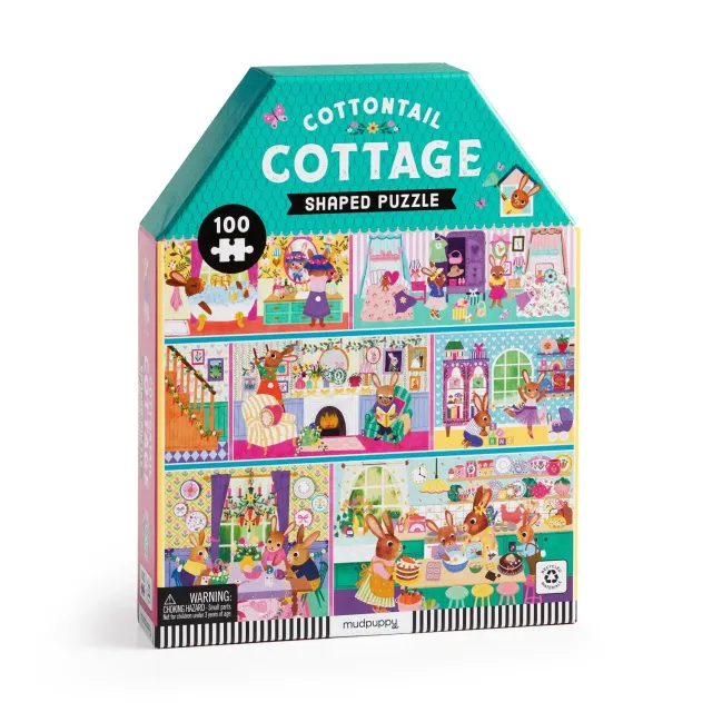 Mudpuppy Cottontail Cottage puzzle casă 100 piese 43x56 cm