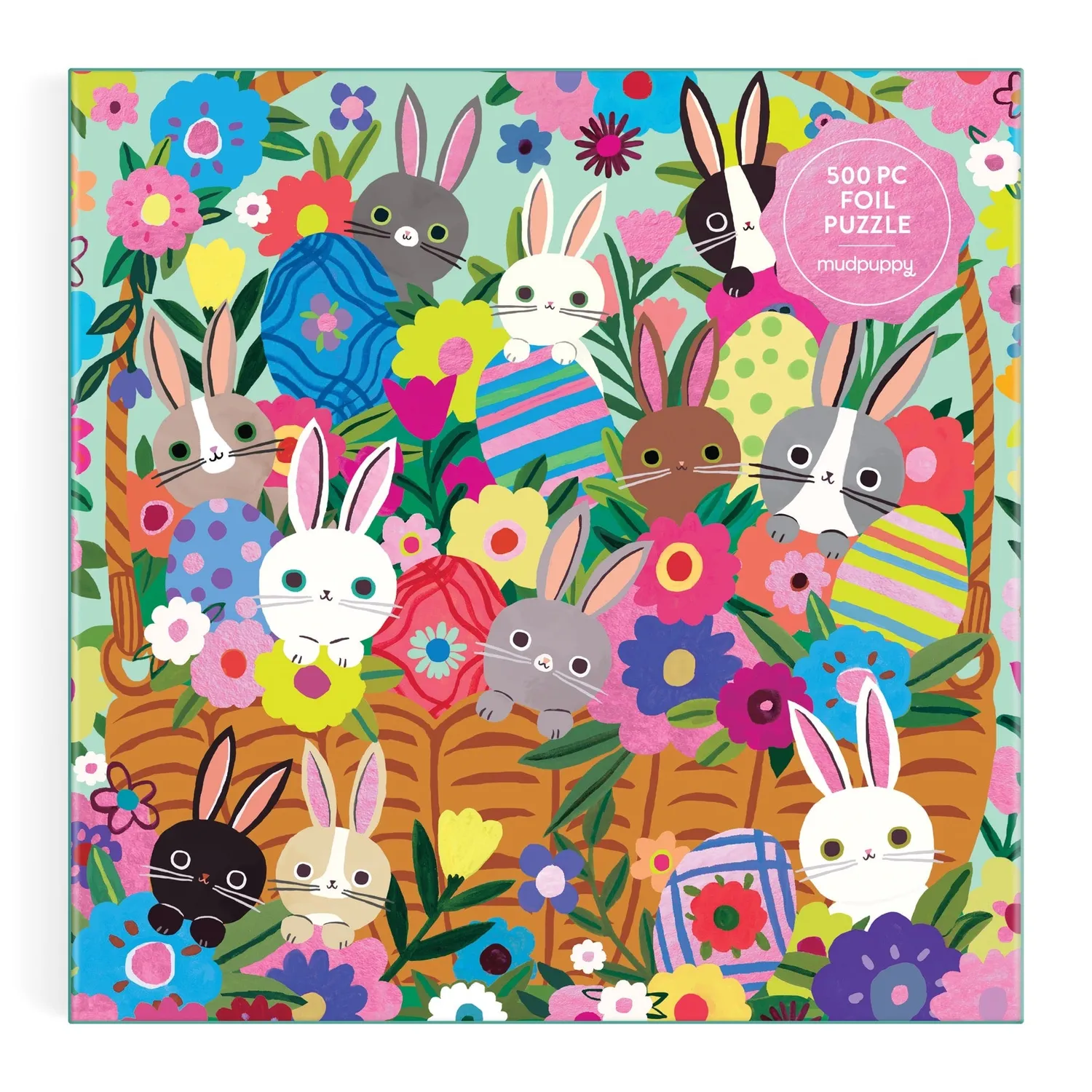 Mudpuppy Blooming Bunnies puzzle 500 piese foil